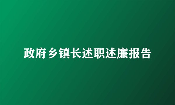 政府乡镇长述职述廉报告