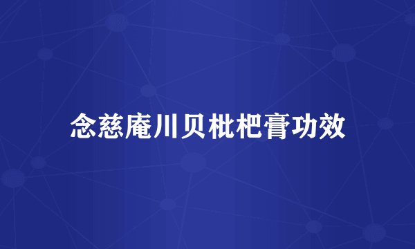 念慈庵川贝枇杷膏功效