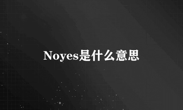 Noyes是什么意思