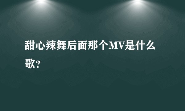 甜心辣舞后面那个MV是什么歌？
