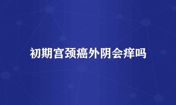 初期宫颈癌外阴会痒吗