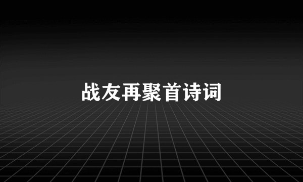 战友再聚首诗词