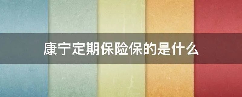 康宁定期保险保的是什么