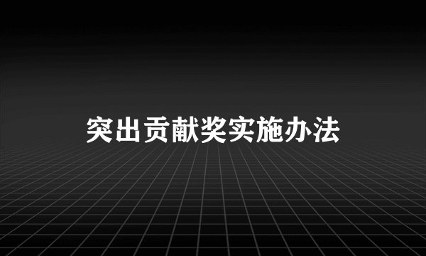 突出贡献奖实施办法