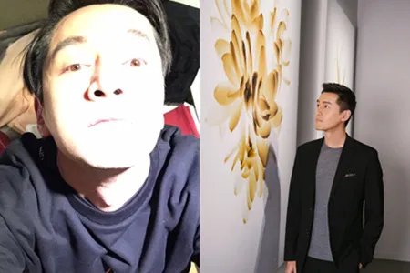 胡歌搞怪仰脸自拍 人帅心善还有才