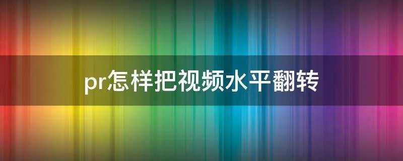 pr怎样把视频水平翻转