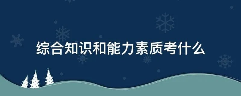 综合知识和能力素质考什么