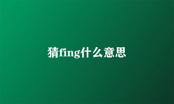 猜fing什么意思