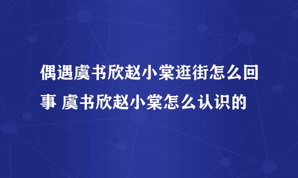 偶遇虞书欣赵小棠逛街怎么回事 虞书欣赵小棠怎么认识的