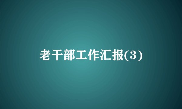 老干部工作汇报(3)