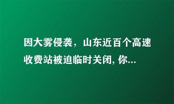 因大雾侵袭，山东近百个高速收费站被迫临时关闭, 你怎么看？