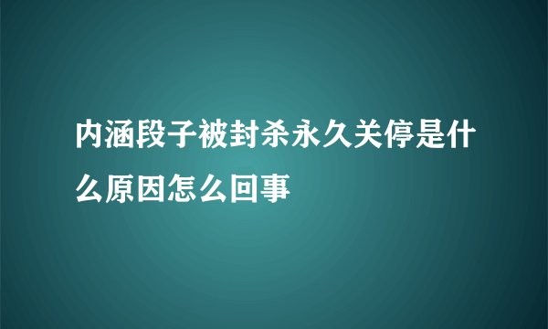 内涵段子被封杀永久关停是什么原因怎么回事