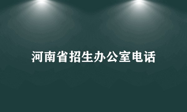 河南省招生办公室电话
