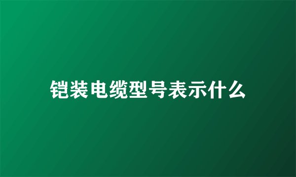 铠装电缆型号表示什么