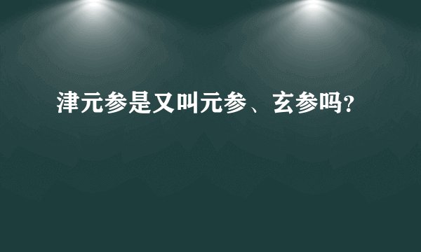 津元参是又叫元参、玄参吗？