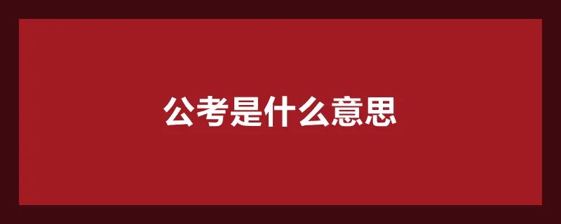 公考是什么意思