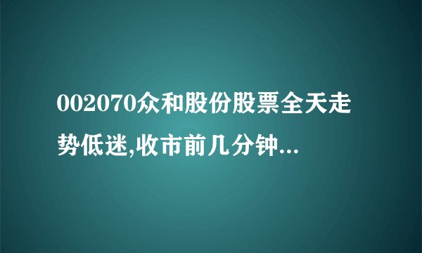 002070众和股份股票全天走势低迷,收市前几分钟突然涨停？