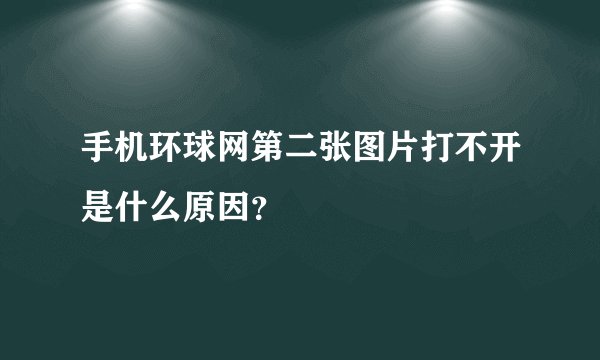 手机环球网第二张图片打不开是什么原因？