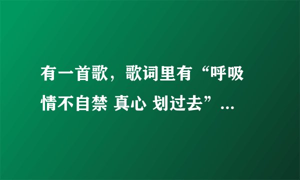 有一首歌，歌词里有“呼吸 情不自禁 真心 划过去”，女生唱的，怎么也想不起来，有大佬知道吗？