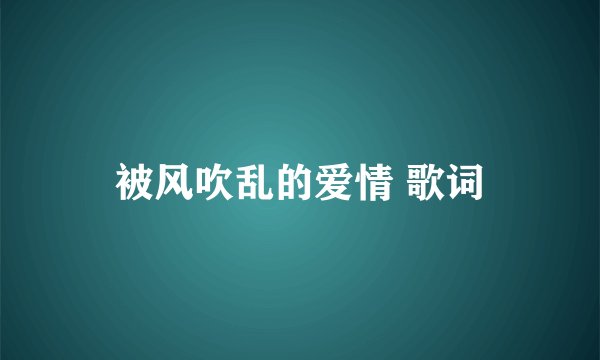 被风吹乱的爱情 歌词