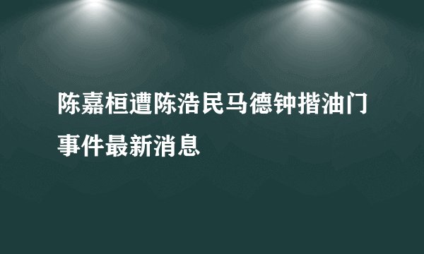 陈嘉桓遭陈浩民马德钟揩油门事件最新消息