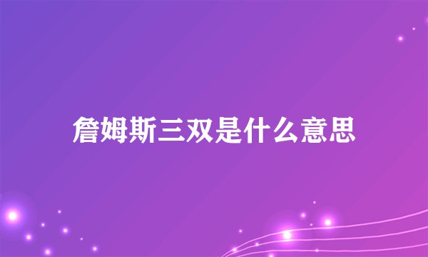 詹姆斯三双是什么意思