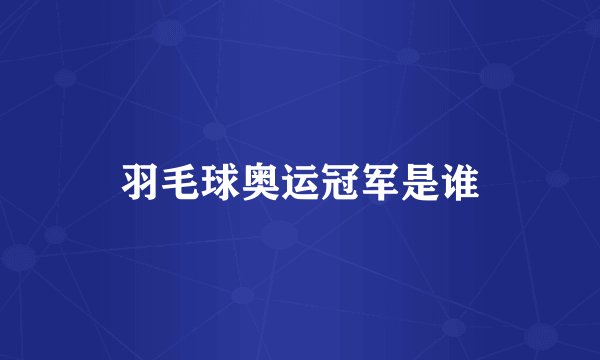 羽毛球奥运冠军是谁