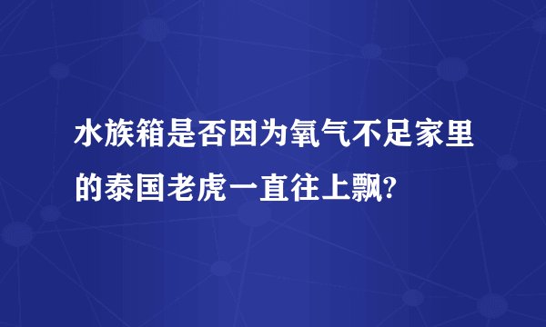 水族箱是否因为氧气不足家里的泰国老虎一直往上飘?