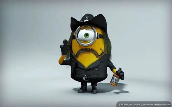 剪刀手卡通头像 小黄人