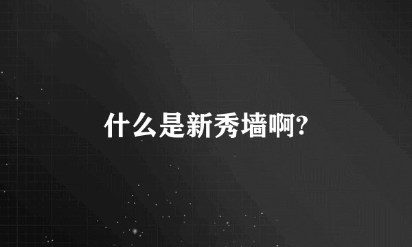 什么是新秀墙啊?