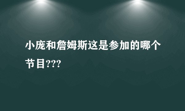 小庞和詹姆斯这是参加的哪个节目???