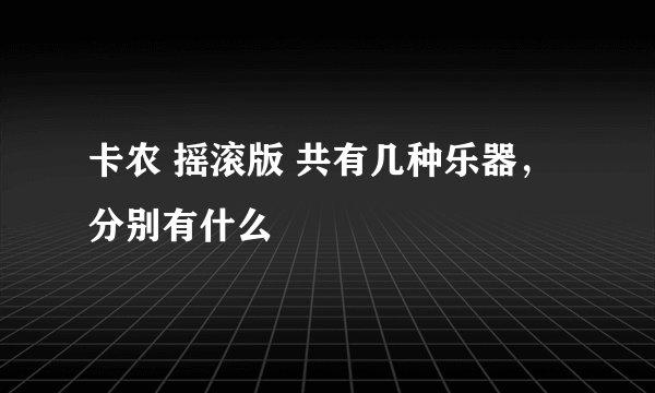 卡农 摇滚版 共有几种乐器，分别有什么