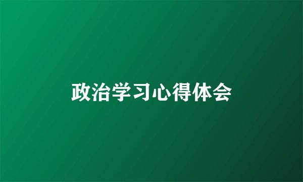 政治学习心得体会
