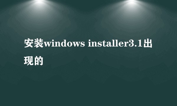安装windows installer3.1出现的問題
