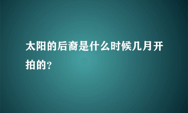 太阳的后裔是什么时候几月开拍的？