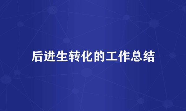 后进生转化的工作总结