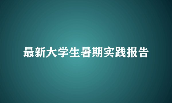 最新大学生暑期实践报告