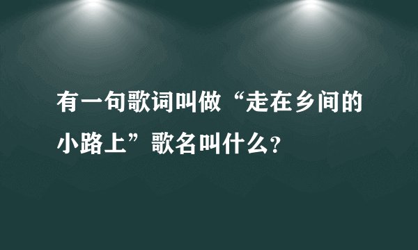 有一句歌词叫做“走在乡间的小路上”歌名叫什么？
