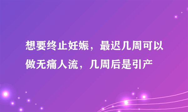 想要终止妊娠，最迟几周可以做无痛人流，几周后是引产