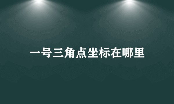 一号三角点坐标在哪里
