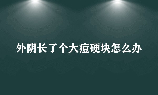 外阴长了个大痘硬块怎么办