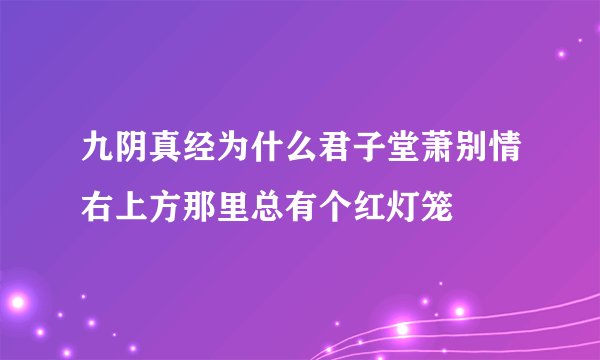 九阴真经为什么君子堂萧别情右上方那里总有个红灯笼
