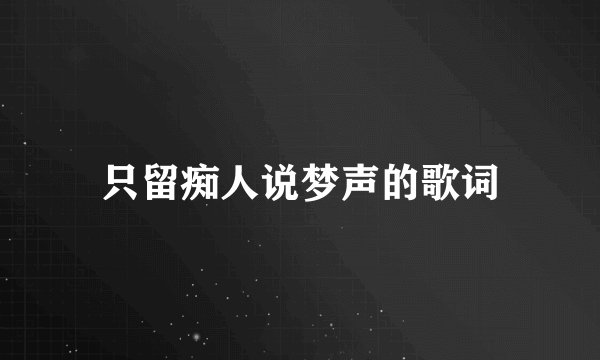 只留痴人说梦声的歌词
