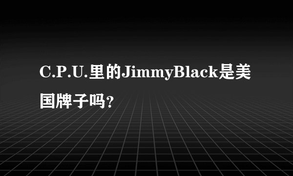 C.P.U.里的JimmyBlack是美国牌子吗？