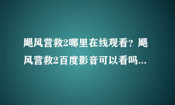 飓风营救2哪里在线观看？飓风营救2百度影音可以看吗？飓风营救2哪里有下载地址啊