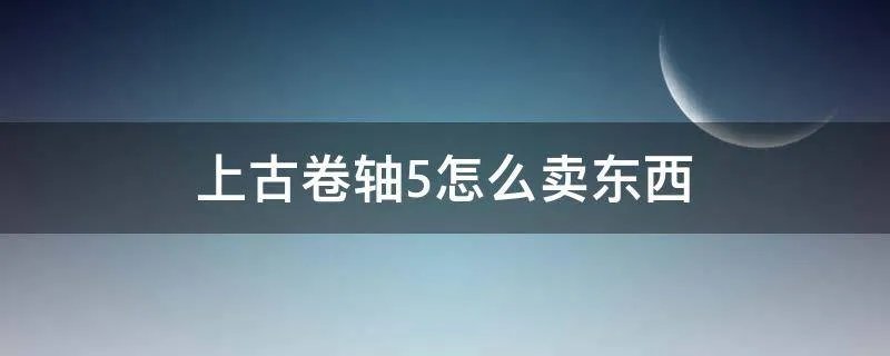 上古卷轴5怎么卖东西