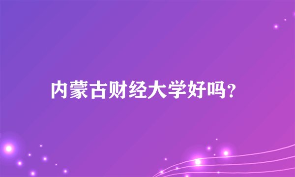 内蒙古财经大学好吗？