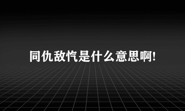 同仇敌忾是什么意思啊!