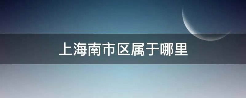 上海南市区属于哪里