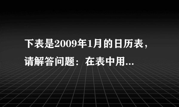 下表是2009年1月的日历表，请解答问题：在表中用形如图的平行四边形框框出4个数，若框出的4个数的和为78，请你通过列方程的办法，求出它分别是哪4天？